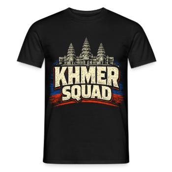 Cambodge Escouade khmère cambodgienne - T-shirt homme - noir - Devant - AI Model Male 178 light (178cm)