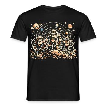 Astronautes sur lune orbitale - T-shirt homme - noir - Devant - AI Model Male 178 light (178cm)
