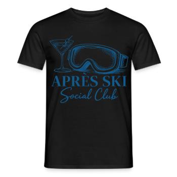 Après Ski Club Cocktail Ski Vacances d’hiver - T-shirt homme - noir - Devant - AI Model Male 178 light (178cm)
