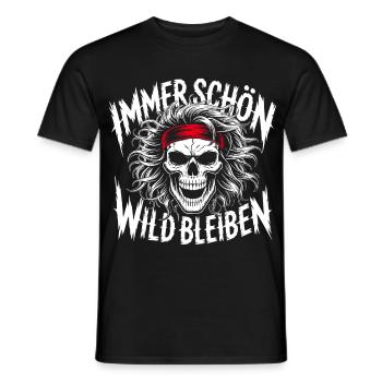 Always Stay Wild Skull Design - Men's T-Shirt - black - Front - AI Model Male 178 light (178cm)