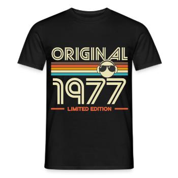 Originale limitierte Ausgabe von 1977 - Männer T-Shirt - Schwarz - Vorne - AI Model Male 178 light (178cm)