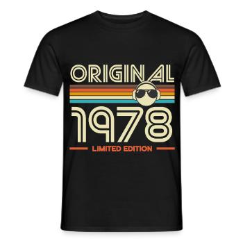 Original 1978 Limited Edition Retro - Men's T-Shirt - black - Front - AI Model Male 178 light (178cm)