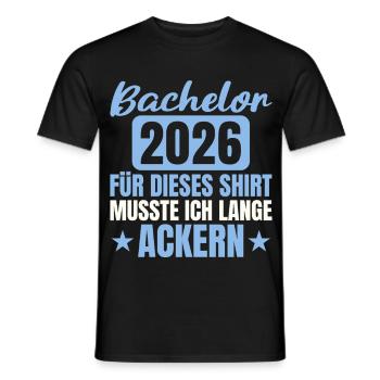 Bachelor 2026 Studies Degree Lange Ackern - Men's T-Shirt - black - Front - AI Model Male 178 light (178cm)