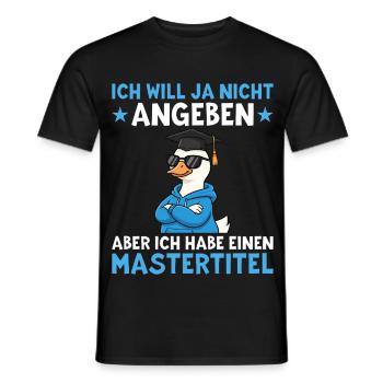 Mastertitel Gans mit Doktorhut Master Abschluss - Männer T-Shirt - Schwarz - Vorne - AI Model Male 178 light (178cm)