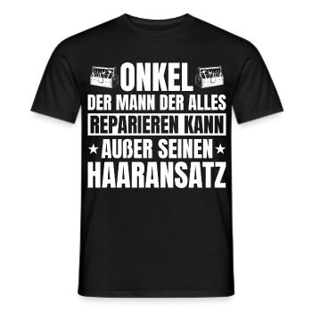 Uncle Artisan Bald Hairline Funny - Men's T-Shirt - black - Front - AI Model Male 178 light (178cm)