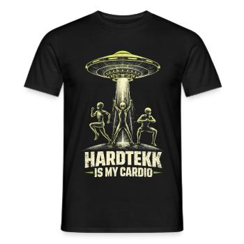 Hardtekk Is My Cardio Tekke East Germany - Men's T-Shirt - black - Front - AI Model Male 178 light (178cm)