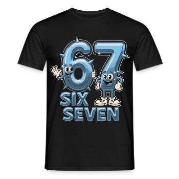 67 Six Seven Y3K Esthétique Mème - T-shirt homme - noir - Devant - AI Model Male 178 light (178cm)