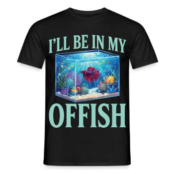 Aquarium, je serai dans mon aquarium de poissons - T-shirt homme - noir - Devant - AI Model Male 178 light (178cm)