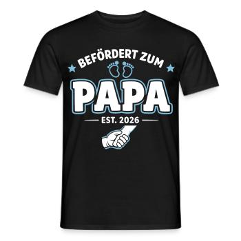 Papa 2026 Beförderung Zum Vater Loading - Männer T-Shirt - Schwarz - Vorne - AI Model Male 178 light (178cm)