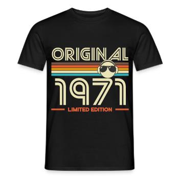 1971 Édition Limité Vintage - T-shirt homme - noir - Devant - AI Model Male 178 light (178cm)