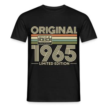 Original 1965 Retro Cassette Edition - T-shirt homme - noir - Devant - AI Model Male 178 light (178cm)