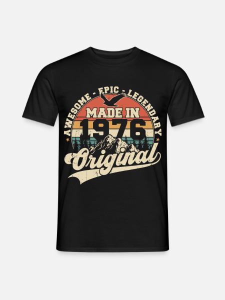 Original 1976 Jahrgang Vintage Geburtstag Geschenk - Männer T-Shirt - Schwarz