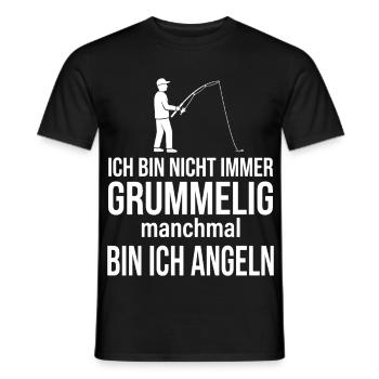 Nicht immer grummelig, manchmal angeln - Männer T-Shirt - Schwarz - Vorne - AI Model Male 178 light (178cm)