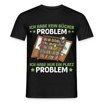 Rat de bibliothèque : j’ai un problème d’espace - T-shirt homme - noir - Devant - AI Model Male 178 light (178cm)