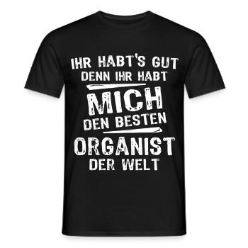 organiste - T-shirt homme - noir - Devant - AI Model Male 178 light (178cm)