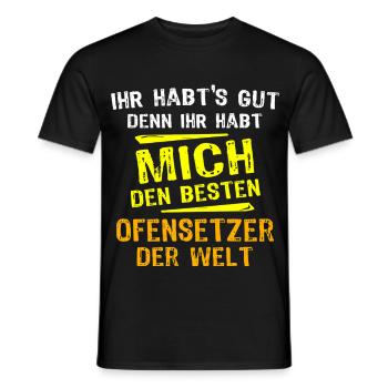 Stove Fitter Gift - Men's T-Shirt - black - Front - AI Model Male 178 light (178cm)