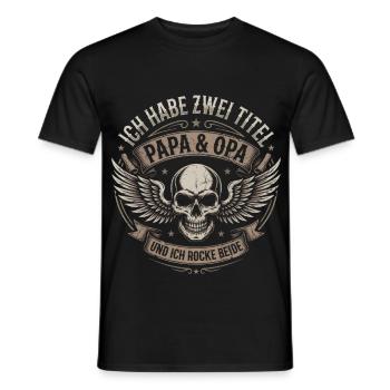 Papa & Opa : Deux titres - T-shirt homme - noir - Devant - AI Model Male 178 light (178cm)