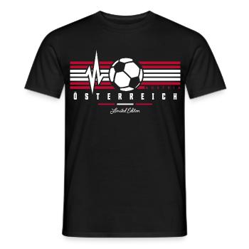 Österreich Flagge Fußball Herzschlag Österreicher - Männer T-Shirt - Schwarz - Vorne - AI Model Male 178 light (178cm)