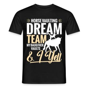 Saut cheval Papa Papa Gymnastique Cheval - T-shirt homme - noir - Devant - AI Model Male 178 light (178cm)