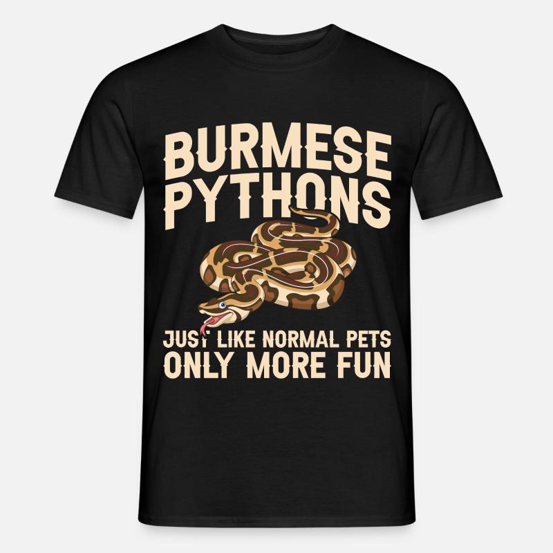 Burmesische Python liefert Schlangenliebhaber-Reptilienpfleger - Männer T-Shirt - Schwarz
