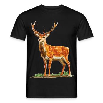 Hirsch - Männer T-Shirt - Schwarz - Vorne - AI Model Male 178 light (178cm)