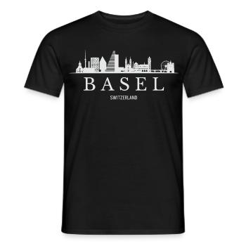 Bâle Skyline, Bâle Suisse - T-shirt homme - noir - Devant - AI Model Male 178 light (178cm)