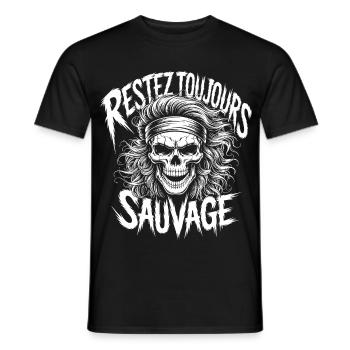 Bleib wild Immer Schädel - Männer T-Shirt - Schwarz - Vorne - AI Model Male 178 light (178cm)