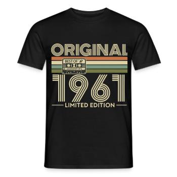 Original 1961 Retro Limited Edition - T-shirt homme - noir - Devant - AI Model Male 178 light (178cm)