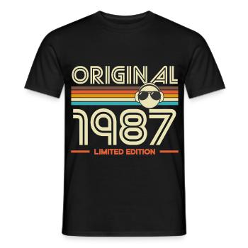 Original 1987 Édition Retro - T-shirt homme - noir - Devant - AI Model Male 178 light (178cm)
