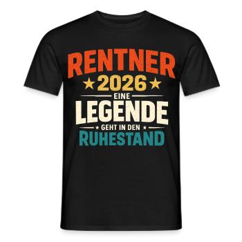 Cadeau d’adieu pour la retraite Légende 2026 - T-shirt homme - noir - Devant - AI Model Male 178 light (178cm)