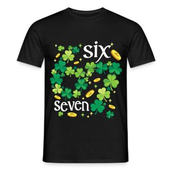 Ireland Irish Shamrock St. Patricks Day 6 7 Memes - Men's T-Shirt - black - Front - AI Model Male 178 light (178cm)