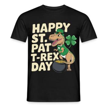 Dino Leprechaun St Patrick Day - Männer T-Shirt - Schwarz - Vorne - AI Model Male 178 light (178cm)