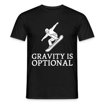 Gravity is optional Snowboarder Winter Sports Fun - Men's T-Shirt - black - Front - AI Model Male 178 light (178cm)