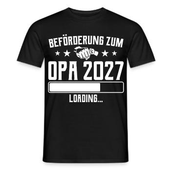Promotion to Grandpa 2027 Loading Gift - Men's T-Shirt - black - Front - AI Model Male 178 light (178cm)
