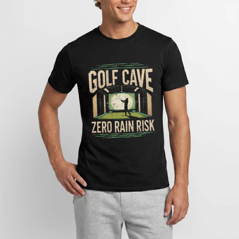 Golf Simulator Golf Cave Zero Rain Risk Men's T-Shirt