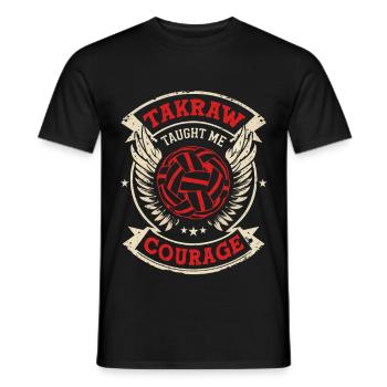 Sepak Takraw Taught Me Courage - Men's T-Shirt - black - Front - AI Model Male 178 light (178cm)