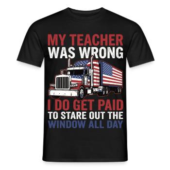 Routier Patriote Conducteur de camion américain - T-shirt homme - noir - Devant - AI Model Male 178 light (178cm)