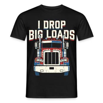 Conducteur de camion semi-remorque drôle - T-shirt homme - noir - Devant - AI Model Male 178 light (178cm)