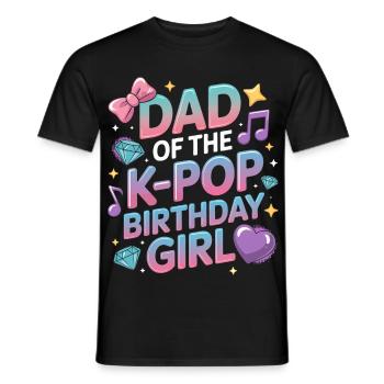 Papa des K-Pop Geburtstagskinds – Stolzer Vater - Männer T-Shirt - Schwarz - Vorne - AI Model Male 178 light (178cm)
