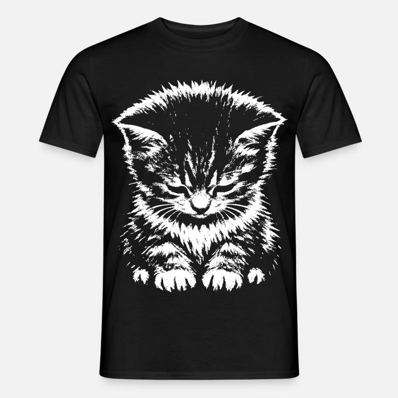Traurige Katze Meme Geschenk - Männer T-Shirt - Schwarz