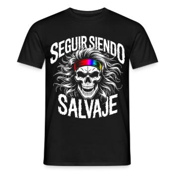 Wild Side Skull - Männer T-Shirt - Schwarz - Vorne - AI Model Male 178 light (178cm)