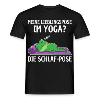 Yoga Frog Favorite Pose Sleeping - Men's T-Shirt - black - Front - AI Model Male 178 light (178cm)