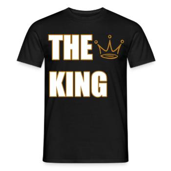 THE KING – Bold Royal Statement Design - Men's T-Shirt - black - Front - AI Model Male 178 light (178cm)
