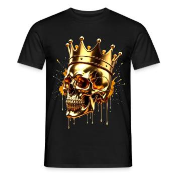 CRÂNE IMPÉRIAL DORÉ - T-shirt homme - noir - Devant - AI Model Male 178 light (178cm)