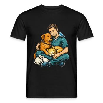 Tierarzt Tiermediziner - Männer T-Shirt - Schwarz - Vorne - AI Model Male 178 light (178cm)