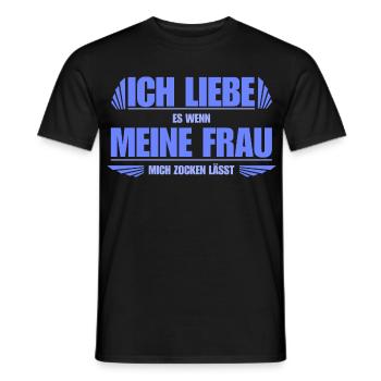 I love it when my wife lets me gamble - Men's T-Shirt - black - Front - AI Model Male 178 light (178cm)