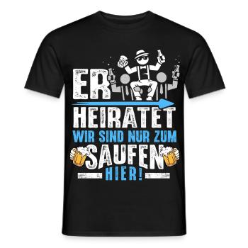 T-shirt de fête de garçon Hommes Grondement de fête de garçon - T-shirt homme - noir - Devant - AI Model Male 178 light (178cm)