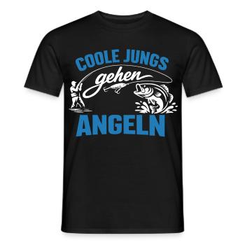 angeln coole jungs geschenk männer - Männer T-Shirt - Schwarz - Vorne - AI Model Male 178 light (178cm)