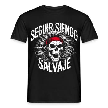 Crâne sauvage avec bandana - T-shirt homme - noir - Devant - AI Model Male 178 light (178cm)