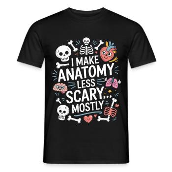 PT Educator I Make Anatomy Less Physiotherapy - Männer T-Shirt - Schwarz - Vorne - AI Model Male 178 light (178cm)